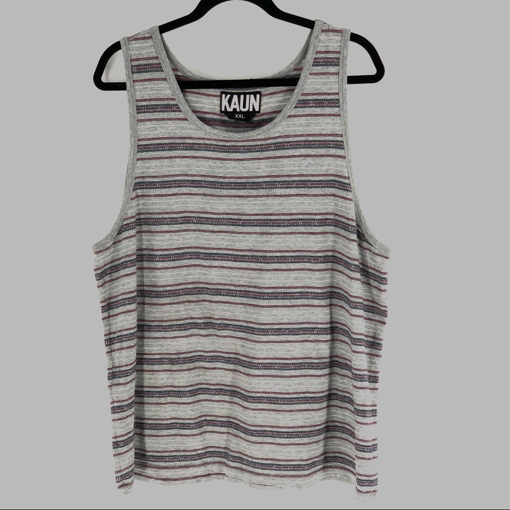 CLEARANCE 5 for $20 SALE Kaun Gray Striped Tank Top XXL
